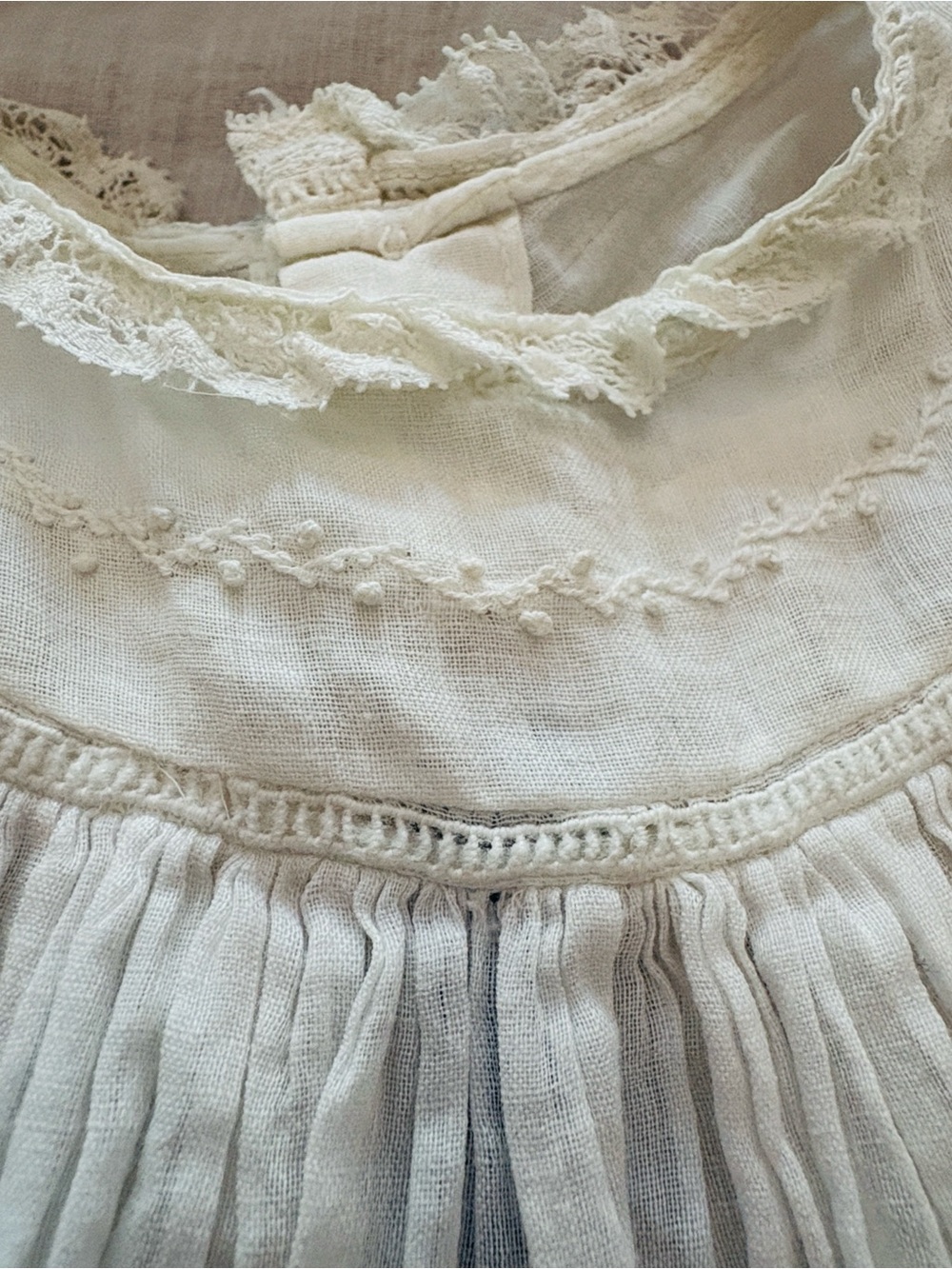 ANTIQUE➕French Christening Gown & Bonnet